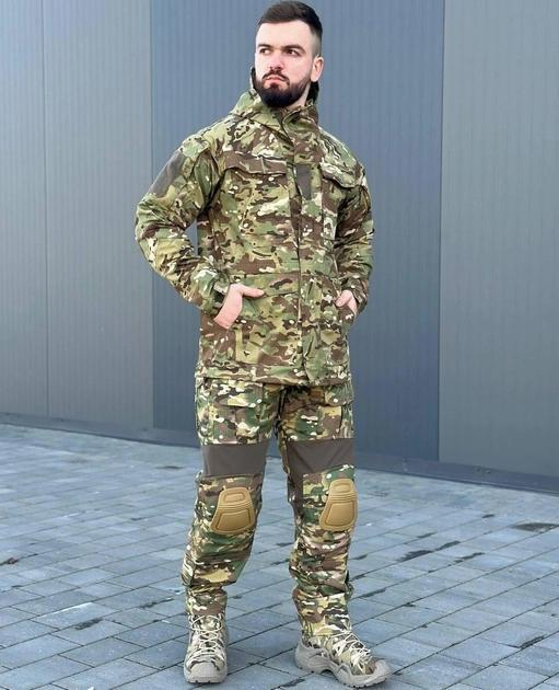 Тактичний костюм куртка та штани з наколінниками Multicam військовий костюм мультикам, Multicam комплект із наколінниками 4XL - зображення 2