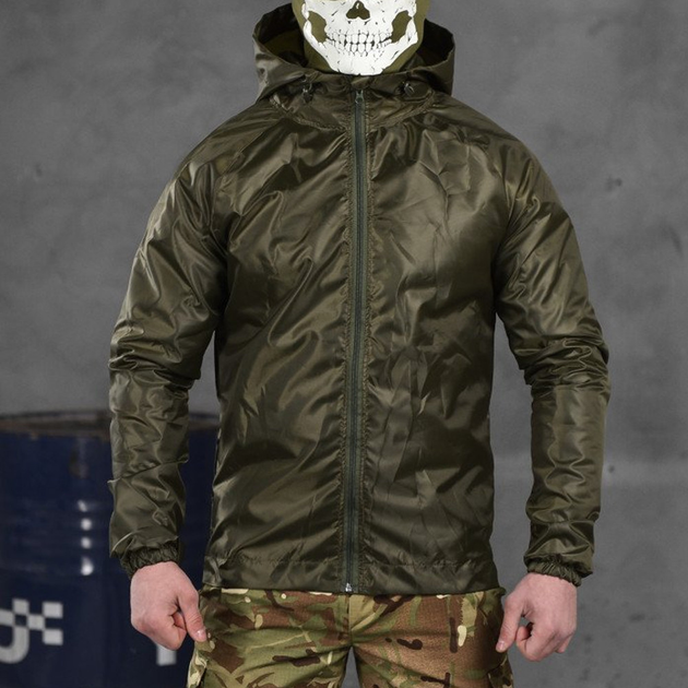 Мужская влагостойкая Куртка - Дождевик с мембраной олива размер M - изображение 1