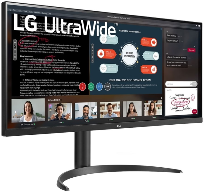 Monitor 34" LG UltraWide IPS 2560 x 1080 px Full HD czarny (34WP550-B) - obraz 2