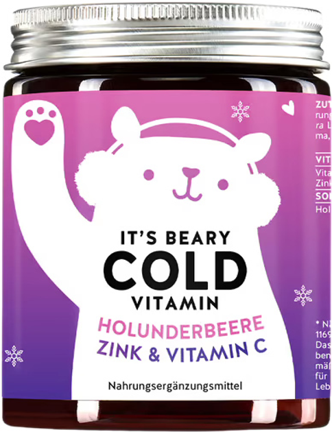 Kompleks witamin i minerałów Bears With Benefits It's Beary Cold Vitamin Holunderbeere Vitamin C & Zink 60 szt (4260717770177) - obraz 1