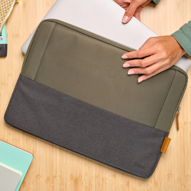 Чехол для ноутбука Trust Lisboa 16" Laptop sleeve Зеленый (25247) - изображение 4