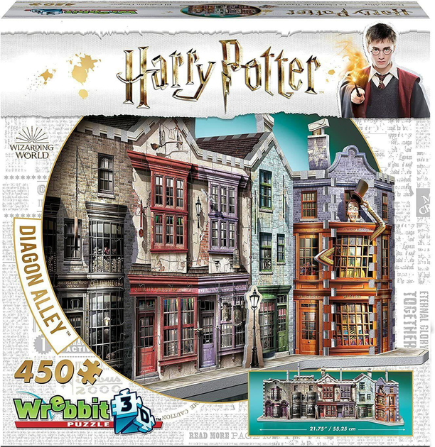 3D Пазл Wrebbit 3D Harry Potter Diagon Alley 450 елементів (0665541010101) - зображення 1