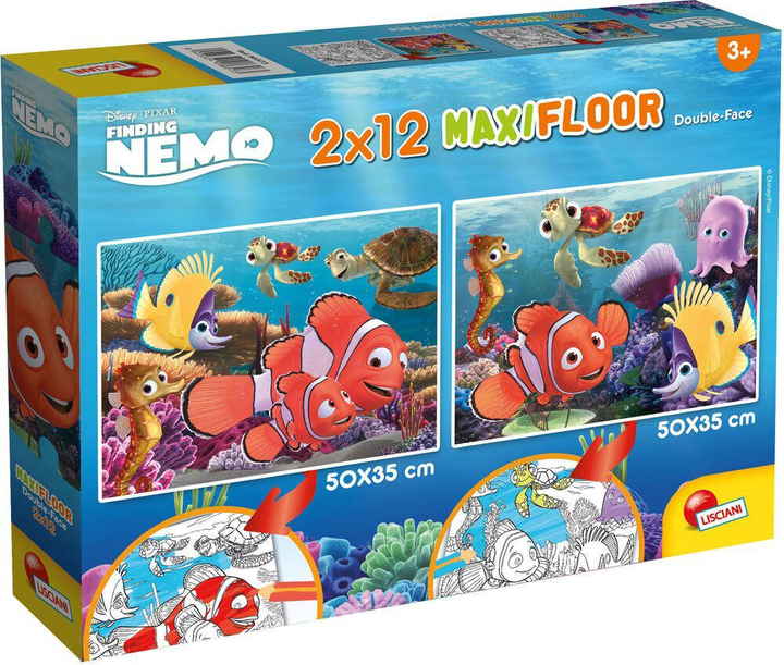 Puzzle dwustronne Lisciani Lisciani MaxiFloor Nemo 2 x 12 elementów (8008324086573) - obraz 1
