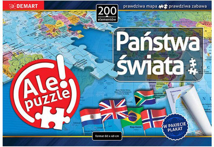 Puzzle Demart Państwa świata 200 elementów (9788379127214) - obraz 1