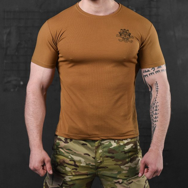 Потовідвідна чоловіча футболка Bayraktar Coolmax з принтом "Череп" койот розмір XL - зображення 1