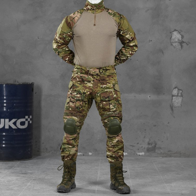 Мужской костюм "G3 combat" рип-стоп убакс + штаны с наколенниками мультикам размер 2XL - изображение 1