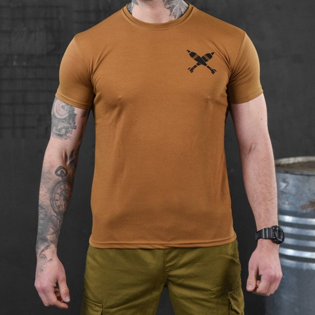 Потовідвідна чоловіча футболка з принтом Bayraktar Coolmax койот розмір L - зображення 1