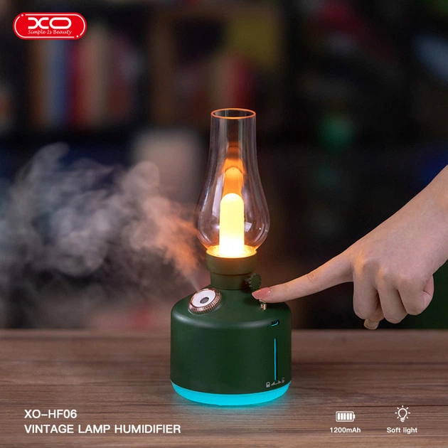 Увлажнитель воздуха/ночник/винтажная лампа XO HF06 |1200 mAh, 260ml| Зеленый - изображение 6