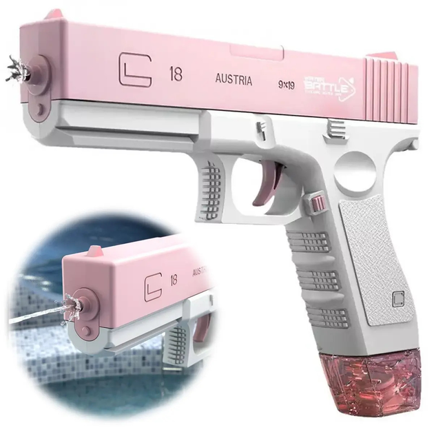 Водяний пістолет UKBOO акумуляторний електричний Water Gun Glock, рожевий ( LK-1- Pink ) - зображення 1