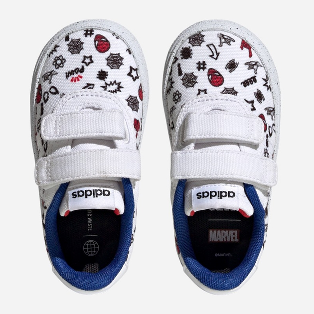 Sneakersy chłopięce na rzepy adidas x Marvel VULCRAID3R Spider-Man HP7752 23.5 (6.5UK) Białe (4066746105214) - obraz 6