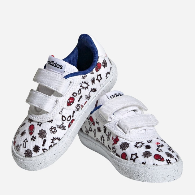 Дитячі кеди для хлопчика Adidas x Marvel VULCRAID3R Spider-Man HP7752 25 (7.5UK) Білі (4066746105252) - зображення 2