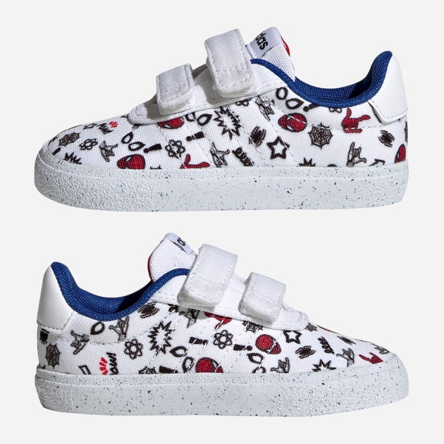 Дитячі кеди для хлопчика adidas x Marvel VULCRAID3R Spider-Man HP7752 24 (7UK) Білі (4066746108871) - зображення 5
