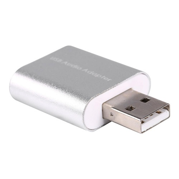 Звуковая плата Kingda B00668 USB 2 Channel mini C-Media chip RTL серебристая - изображение 2