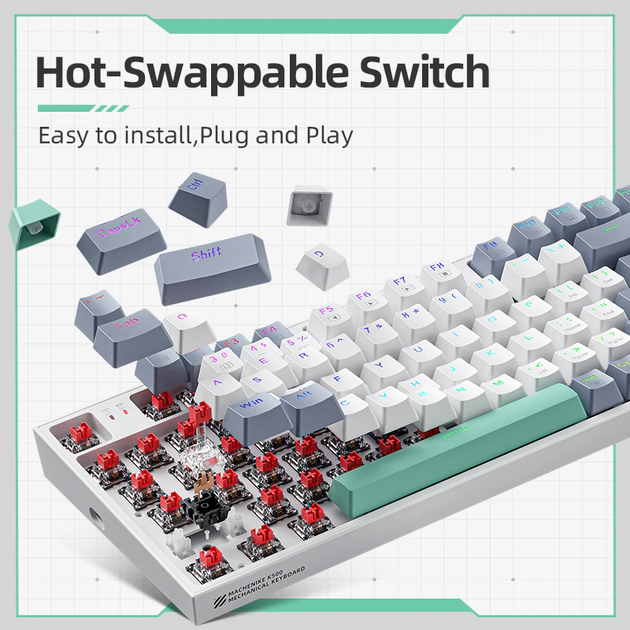 Клавиатура Machenike K500-B94 Gaming Keyboard Red Switch 94 Keys ENG ...