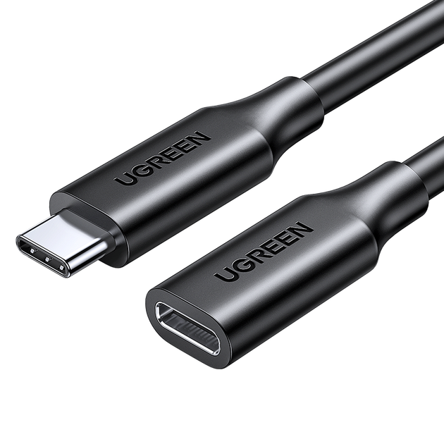 Кабель подовжувач Type-C на Type-C 10 Гбіт/с 4K 60 FPS UGREEN Extension (USB3.2 Gen2, 1m, 100 W, 4K). Black - Фото 3 Кабель подовжувач Type-C на Type-C 10 Гбіт/с 4K 60 FPS UGREEN Extension (USB3.2 Gen2, 1m, 100 W, 4K). Black - зображення 3
