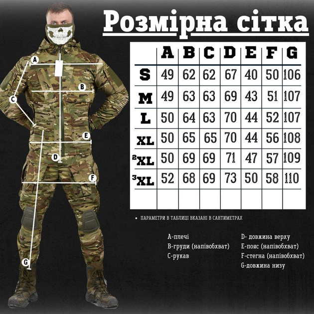 Штурмовой тактический костюм HORN third generation мультикам L - изображение 2