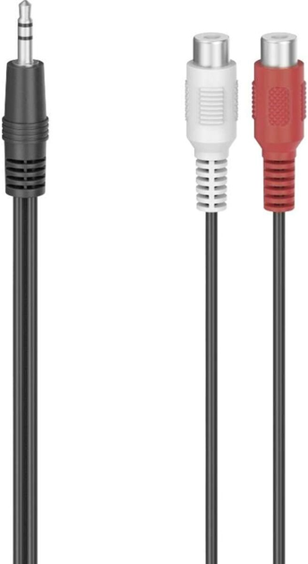 Адаптер Hama mini-jack 3.5 мм - 2 x RCA-jack M/F 0.1 м Black (4047443434791) - зображення 1