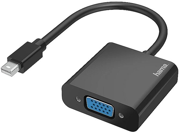 Adapter Hama mini-Displayport - VGA M/F Black (4047443437358) - obraz 1