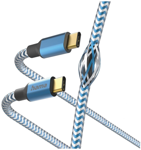 Kabel Hama Reflected USB Type-C - USB Type-C M/M 1.5 m Blue (4047443486868) - obraz 1