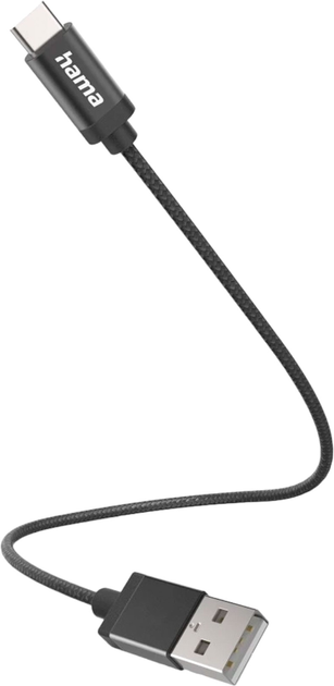 Kabel Hama USB Type-A - USB Type-C M/M 0.2 m Black (4047443486905) - obraz 1