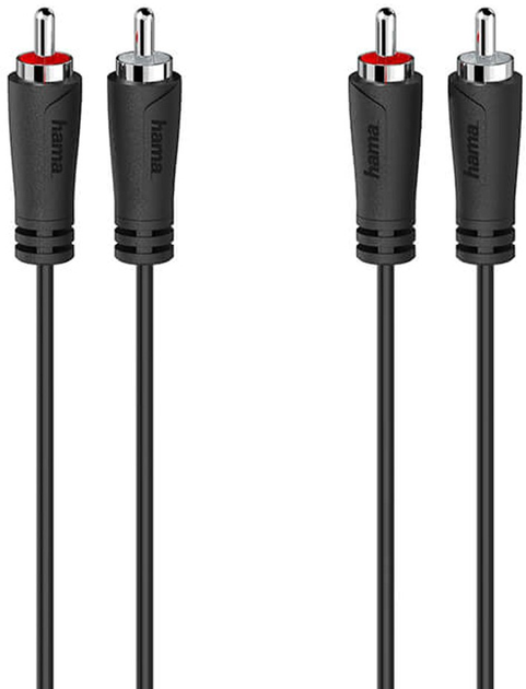 Kabel Hama 2x RCA-jack - 2x RCA-jack M/M 1.5 m Black-Red (4047443432513) - obraz 1