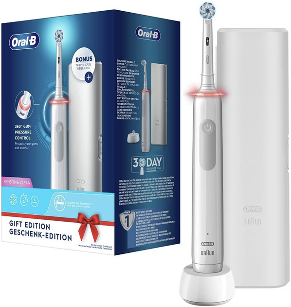 Електрична зубна щітка Oral-b Braun Pro 3 3500 White + TC (4210201289562) - зображення 1