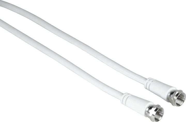Kabel antenowy Hama Koaksjalny-F - Koaksjalny-F M/M 75DB 1.5 m White (4047443432469) - obraz 1