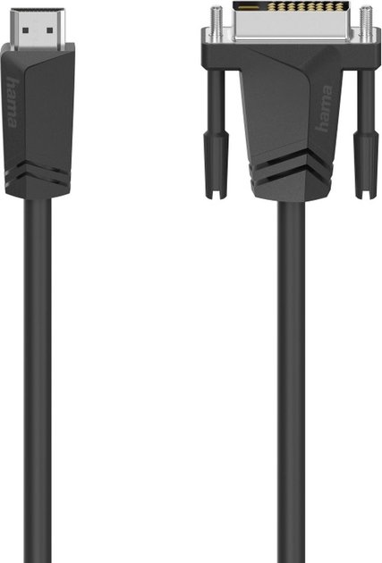 Kabel Hama HDMI - DVI-D M/M 1.5 m Black (4047443438638) - obraz 1