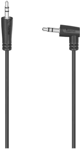 Kabel kątowy Hama mini-jack 3.5 mm - mini-jack 3.5 mm 90 degree M/M 1.5 m Black (4047443438683) - obraz 1