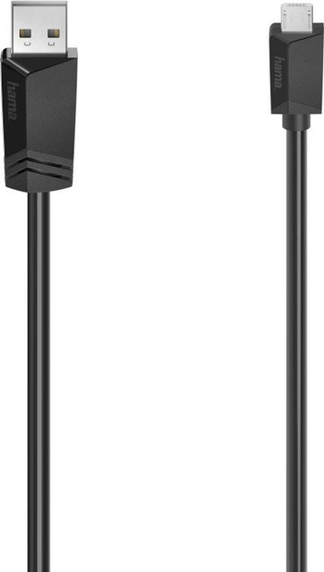 Кабель Hama USB 2.0 Type A - micro-USB M/M 1.5 м Black (4047443443717) - зображення 1