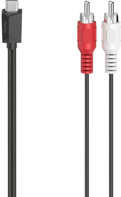 Kabel Hama USB Type C - 2 x RCA-jack F/M M/M 1.5 m Black (4047443444868) - obraz 1