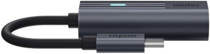 Adapter Rapoo UCA-1002 USB Type-C - mini-jack 3.5 mm M/F Black (6940056114044) - obraz 1