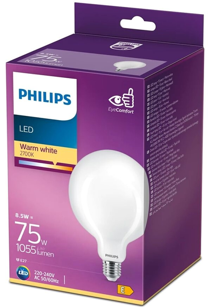 Żarówka LED Philips Classic G120 E27 8.5W Warm White (8718699764753) - obraz 1