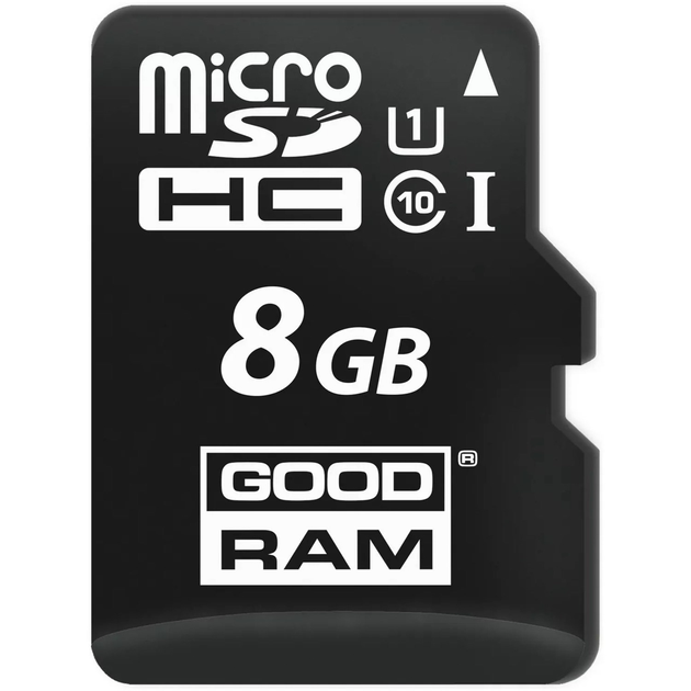 Карта памяти Goodram microSDHC 8GB (UHS-I U1) W-10 MB/s, R-60 MB/s Class 10 (M1AA-0080R11) + SD Adapter - изображение 2
