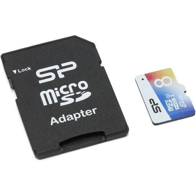 Карта памяти Silicon Power microSDHC 8GB (UHS-I) W-15 MB/s, R-85 MB/s Class 10 (SP008GBSTHBU1V20SP) + SD Adapter - изображение 2
