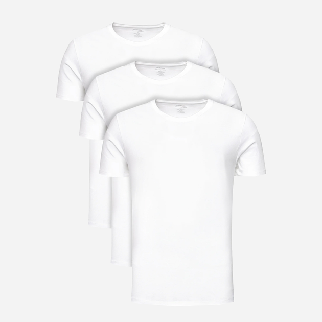 Акція на Набір футболок бавовняних чоловічих Calvin Klein Underwear 000NB4011E-100 XL 3 шт Білий від Rozetka
