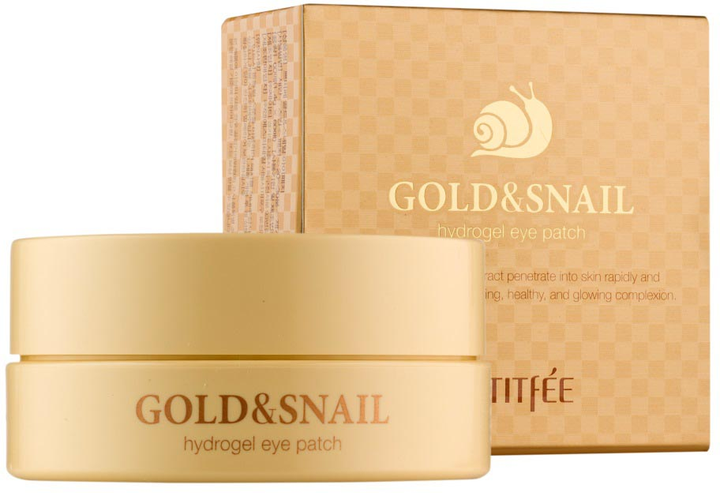 Płatki pod oczy Petitfee Gold&Snail Hydrogel Eye Patch wygładzające hydrożelowe ze złotem i śluzem ślimaka 60 szt (8809239802872) - obraz 1