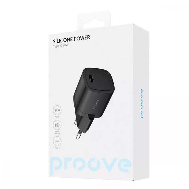 Зарядное устройство Proove Silicone Power 20W Type-C Black - изображение 5