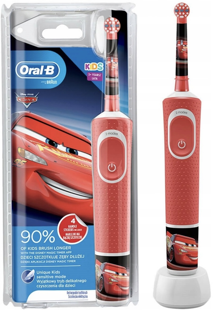 Elektryczna szczoteczka do zębów Oral-b Braun D100 Kids 3+ Cars (4210201240693) - obraz 1