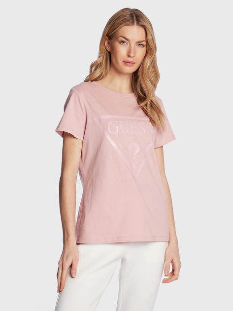 Koszulka damska bawełniana Guess V2YI07K8HM0-G4L7 S Różowa (7619342722155) - obraz 1