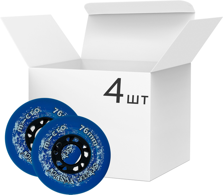 Набор колес для роликовых коньков Micro MT Plus Blue 76 мм 4 шт (MSA ...