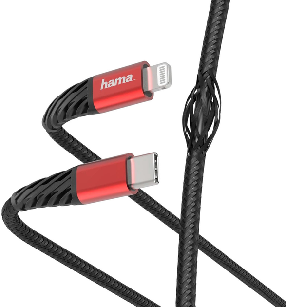 Kabel Hama USB Type-C - Lightning 1.5 m Black (4047443407719) - obraz 1