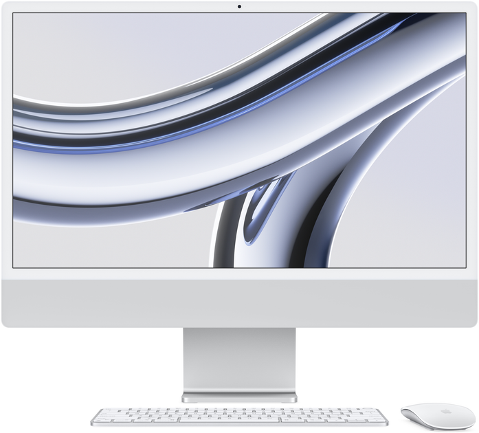 Моноблок Apple iMac 24" М3 4.5К 10‑ядер GPU 256GB Silver (MQRJ3RU/A) - зображення 1