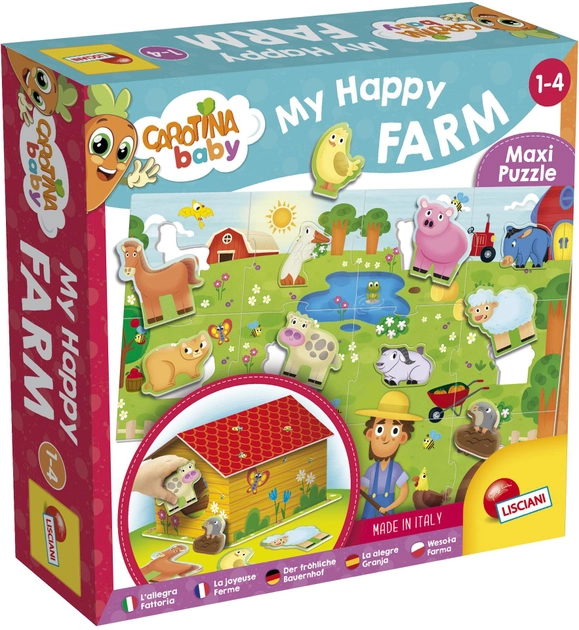 Puzzle Carotina Baby Lisciani Moja szczęśliwa farma (8008324092567) - obraz 1