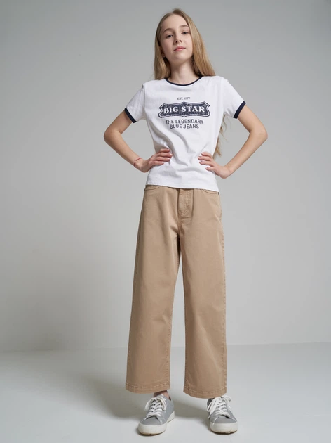 Підліткові штани-палаццо для дівчинки Big Star Sia 140 см Бежеві (5900714521431) - зображення 5