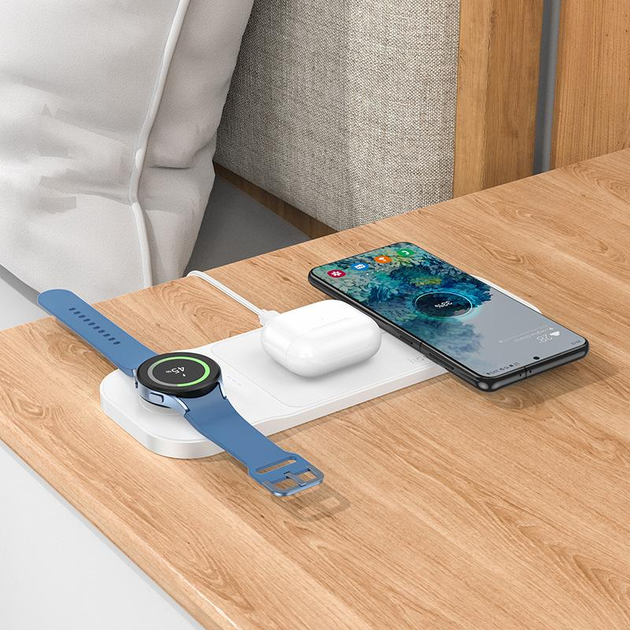 Зарядка беспроводная Qi Pass folding 3-in-1 wireless fast charger CQ6 ...