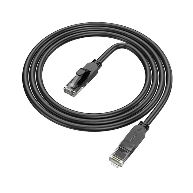Мережевий кабель BOROFONE BUS01 Category 6 Gigabit network cable(L=1M) Black (6941991103933) - Фото 2 Мережевий кабель BOROFONE BUS01 Category 6 Gigabit network cable(L=1M) Black (6941991103933) - изображение 2
