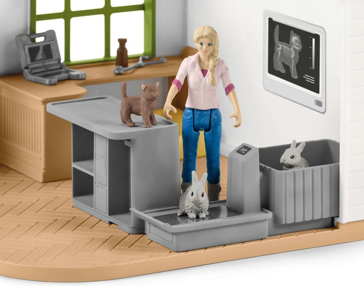 Ігровий набір Schleich FARM WORLD Ветеринарна практика з домашніми тваринами 42502 (4059433572970) - зображення 9