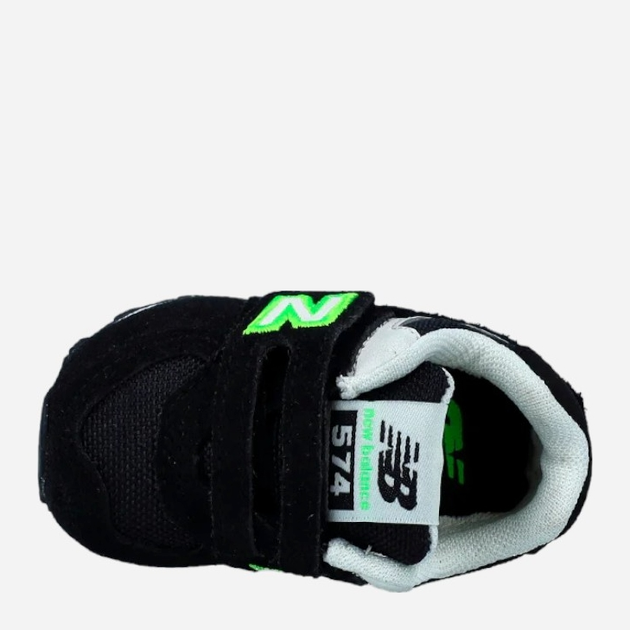 Дитячі кросівки для хлопчика New Balance 574 IV574CL1 22.5 (6US) Чорні з салатовим (196307206372) - зображення 3
