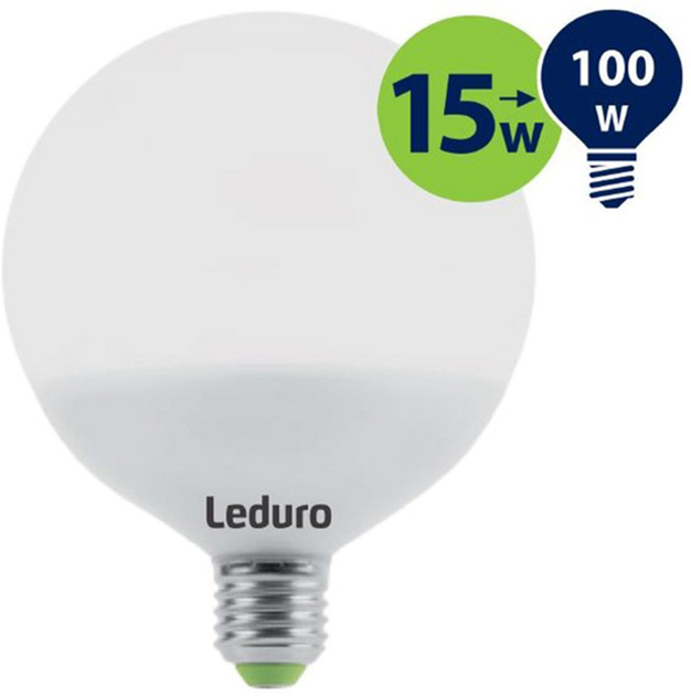 Лампа світлодіодна LED Leduro E27 2700K 15W 1200 lm Globe 21197 (PL-GLA-21197) - зображення 1